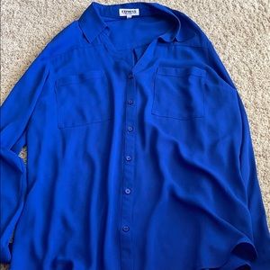 Express royal blue portofino shirt